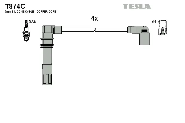 Zündleitungssatz TESLA T874C