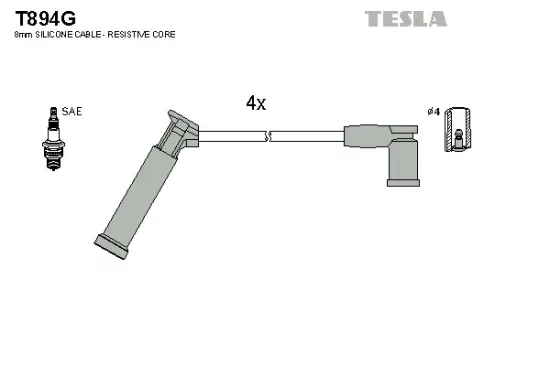Zündleitungssatz TESLA T894G Bild Zündleitungssatz TESLA T894G