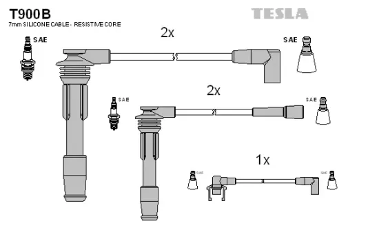 Zündleitungssatz TESLA T900B Bild Zündleitungssatz TESLA T900B