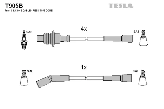 Zündleitungssatz TESLA T905B Bild Zündleitungssatz TESLA T905B