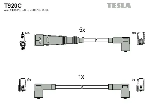 Zündleitungssatz TESLA T920C Bild Zündleitungssatz TESLA T920C