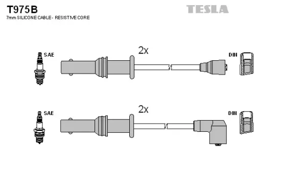 Zündleitungssatz TESLA T975B Bild Zündleitungssatz TESLA T975B