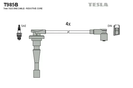 Zündleitungssatz TESLA T985B Bild Zündleitungssatz TESLA T985B