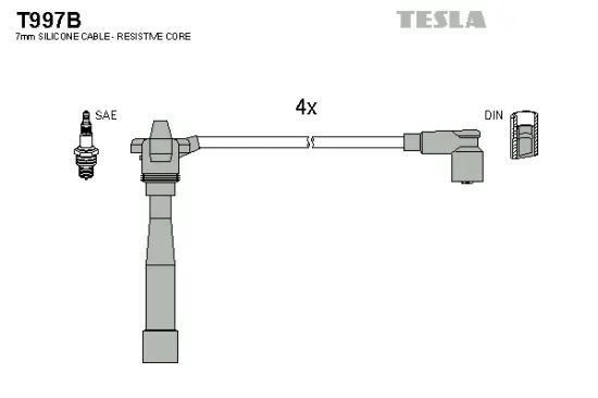 Zündleitungssatz TESLA T997B Bild Zündleitungssatz TESLA T997B