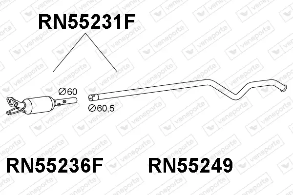 Ruß-/Partikelfilter, Abgasanlage VENEPORTE RN55231F