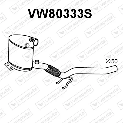 Ruß-/Partikelfilter, Abgasanlage VENEPORTE VW80333S Bild Ruß-/Partikelfilter, Abgasanlage VENEPORTE VW80333S