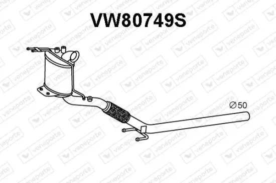Ruß-/Partikelfilter, Abgasanlage VENEPORTE VW80749S Bild Ruß-/Partikelfilter, Abgasanlage VENEPORTE VW80749S
