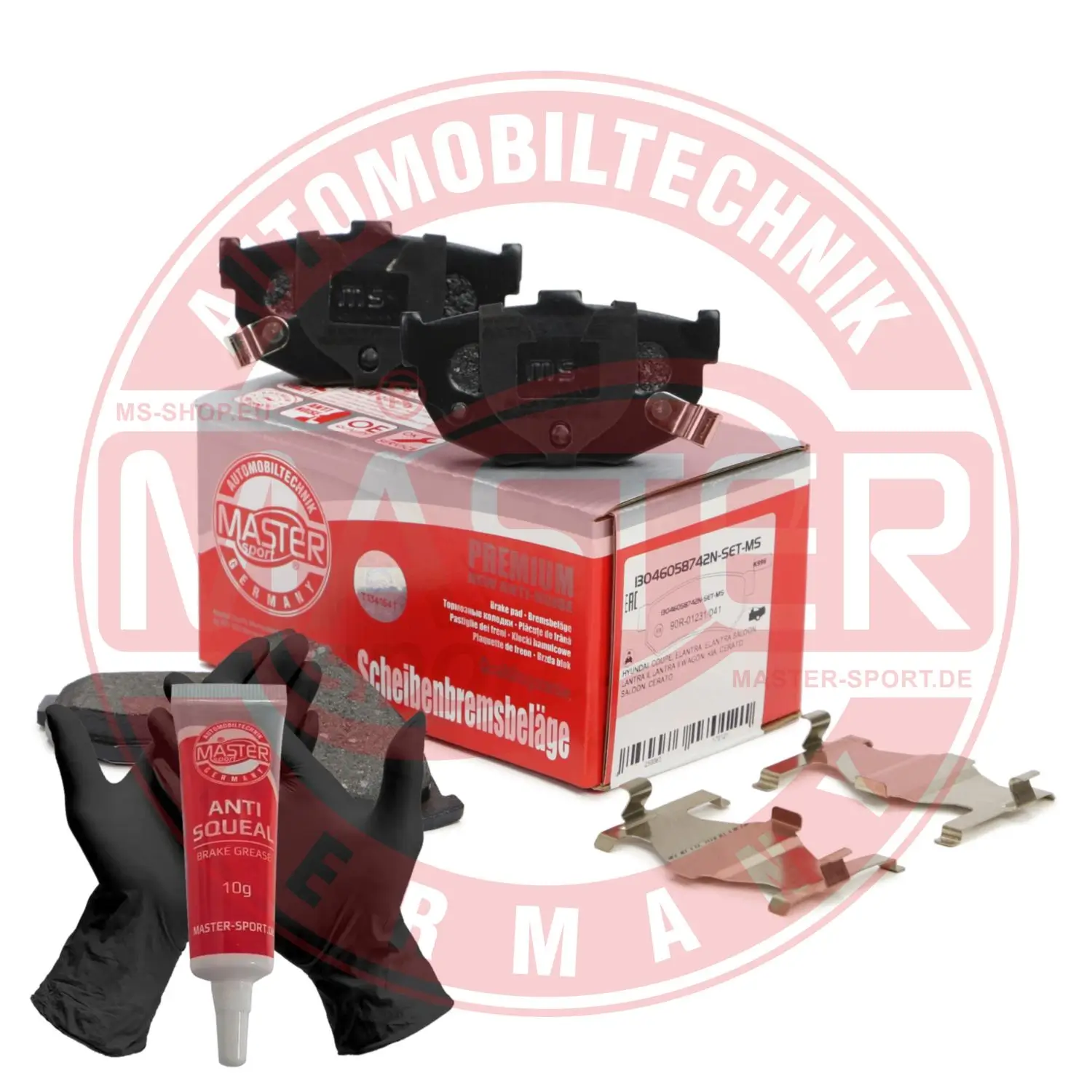 Bremsbelagsatz, Scheibenbremse Hinterachse MASTER-SPORT GERMANY 13046058742N-SET-MS