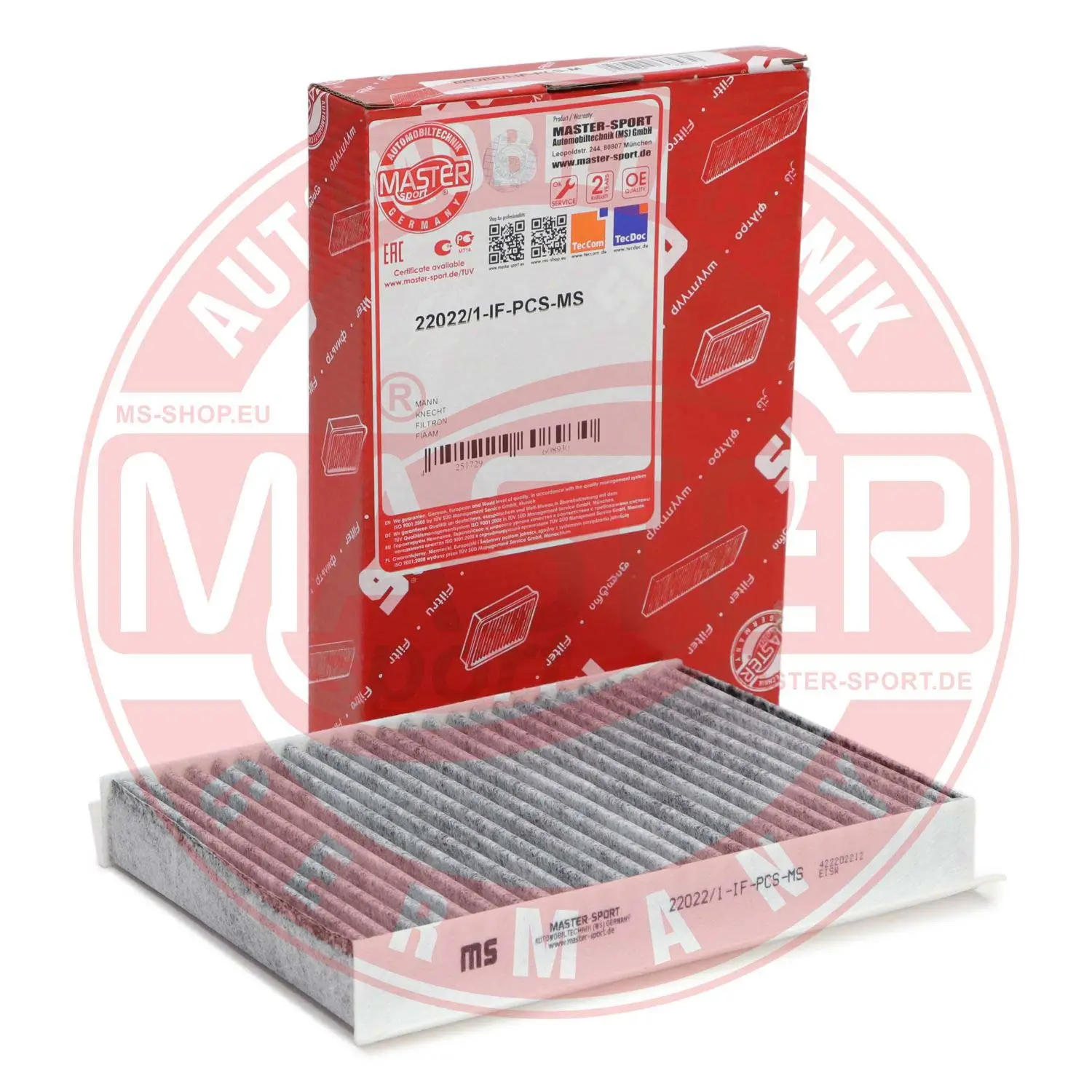 Filter, Innenraumluft MASTER-SPORT GERMANY 22022/1-IF-PCS-MS