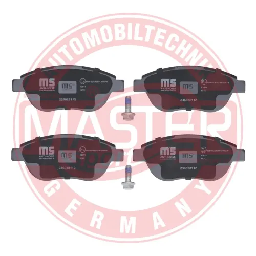 Bremsbelagsatz, Scheibenbremse Vorderachse MASTER-SPORT GERMANY 236038112 Bild Bremsbelagsatz, Scheibenbremse Vorderachse MASTER-SPORT GERMANY 236038112