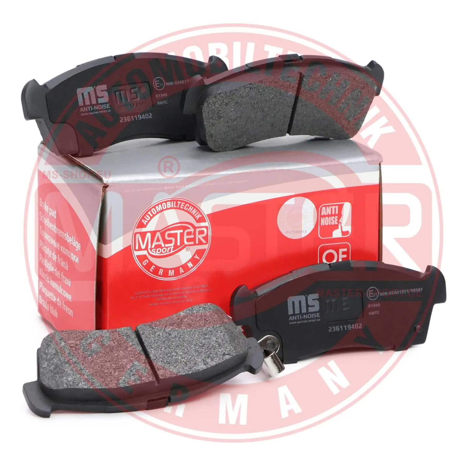 Bremsbelagsatz, Scheibenbremse Vorderachse MASTER-SPORT GERMANY 236119402
