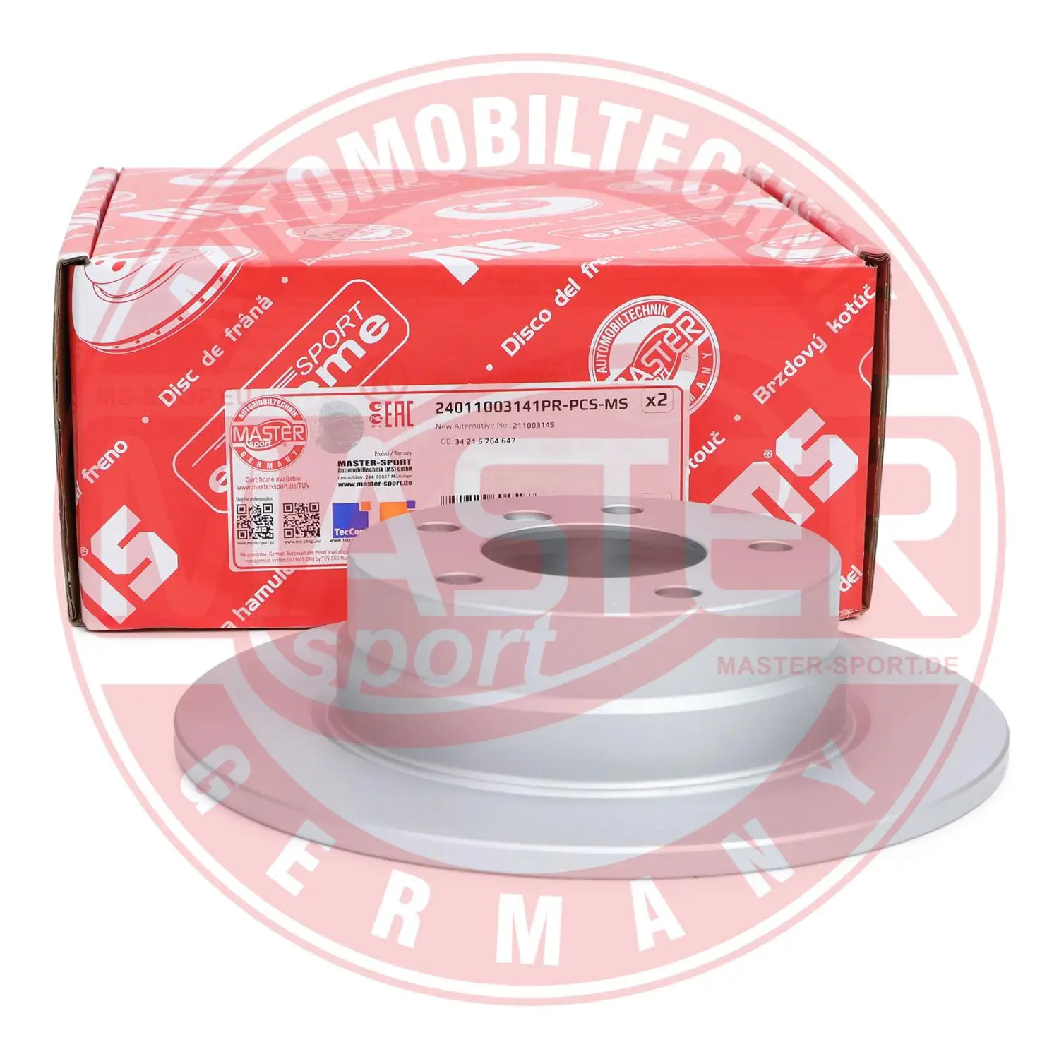 Bremsscheibe Hinterachse MASTER-SPORT GERMANY 24011003141PR-PCS-MS