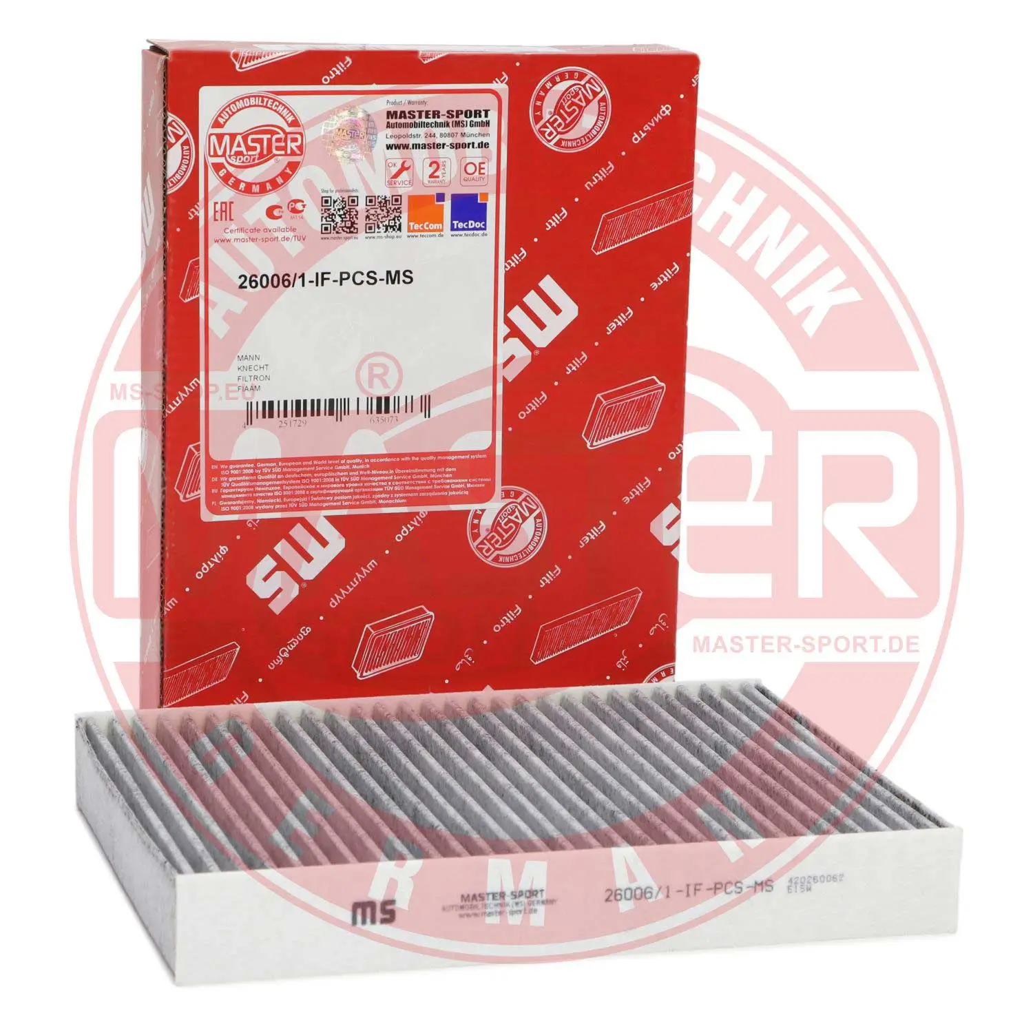 Filter, Innenraumluft MASTER-SPORT GERMANY 26006/1-IF-PCS-MS