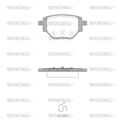 Bremsbelagsatz, Scheibenbremse Hinterachse WOKING P18053.00 Bild Bremsbelagsatz, Scheibenbremse Hinterachse WOKING P18053.00
