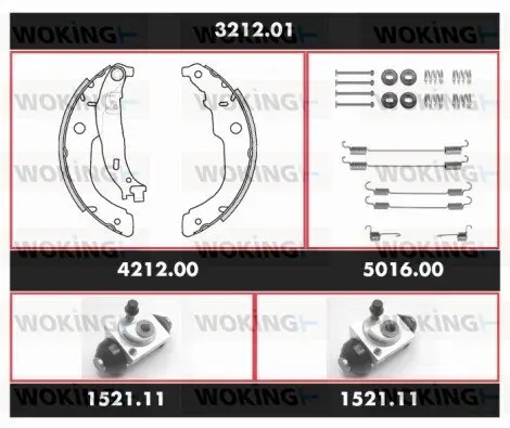 Bremsensatz, Trommelbremse Hinterachse WOKING SPK 3212.01 Bild Bremsensatz, Trommelbremse Hinterachse WOKING SPK 3212.01