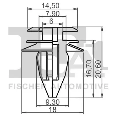 Halteclip, Türverkleidung FA1 10-40008.10 Bild Halteclip, Türverkleidung FA1 10-40008.10