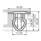 Clip, Zier-/Schutzleiste FA1 11-10008.5