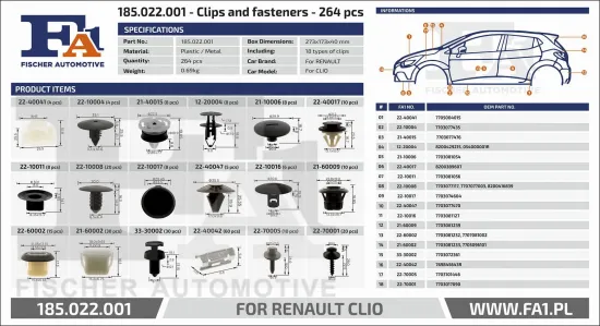 Halteclipsatz, Karosserie FA1 185.022.001 Bild Halteclipsatz, Karosserie FA1 185.022.001