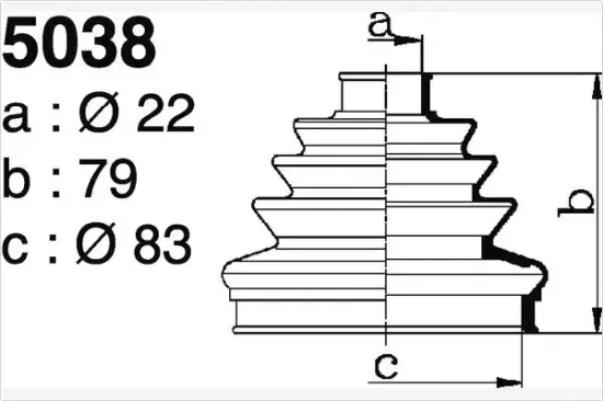 Faltenbalgsatz, Antriebswelle DEPA 5038 Bild Faltenbalgsatz, Antriebswelle DEPA 5038