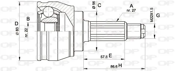 Gelenksatz, Antriebswelle OPEN PARTS CVJ5241.10