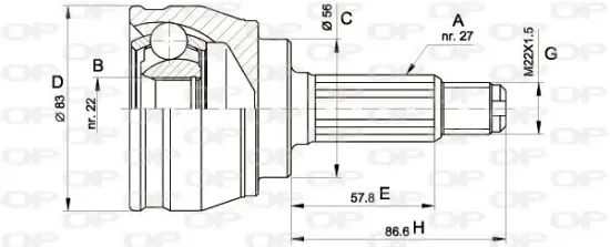 Gelenksatz, Antriebswelle OPEN PARTS CVJ5241.10 Bild Gelenksatz, Antriebswelle OPEN PARTS CVJ5241.10