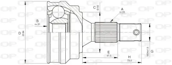 Gelenksatz, Antriebswelle OPEN PARTS CVJ5253.10 Bild Gelenksatz, Antriebswelle OPEN PARTS CVJ5253.10