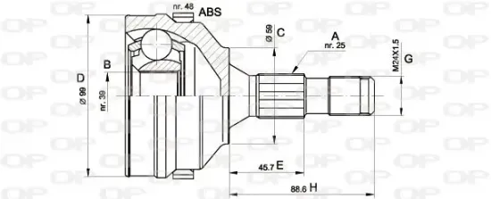 Gelenksatz, Antriebswelle Vorderachse radseitig OPEN PARTS CVJ5275.10 Bild Gelenksatz, Antriebswelle Vorderachse radseitig OPEN PARTS CVJ5275.10