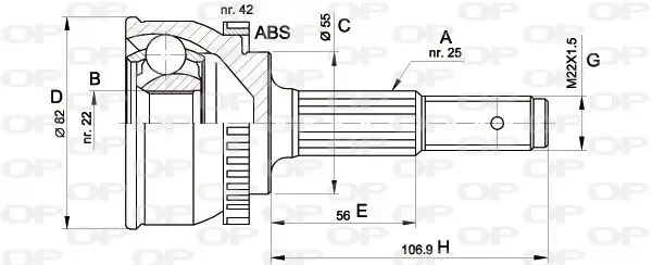 Gelenksatz, Antriebswelle Vorderachse radseitig OPEN PARTS CVJ5288.10