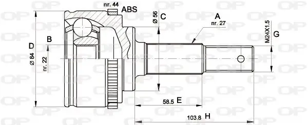 Gelenksatz, Antriebswelle Vorderachse radseitig OPEN PARTS CVJ5338.10