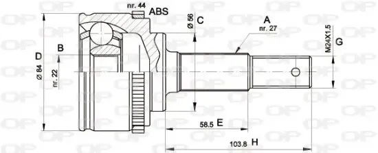 Gelenksatz, Antriebswelle Vorderachse radseitig OPEN PARTS CVJ5338.10 Bild Gelenksatz, Antriebswelle Vorderachse radseitig OPEN PARTS CVJ5338.10