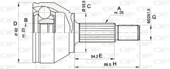 Gelenksatz, Antriebswelle Vorderachse radseitig OPEN PARTS CVJ5344.10 Bild Gelenksatz, Antriebswelle Vorderachse radseitig OPEN PARTS CVJ5344.10