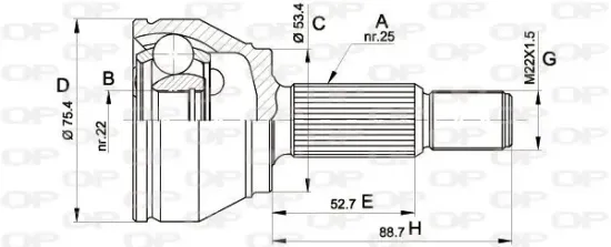 Gelenksatz, Antriebswelle Vorderachse radseitig OPEN PARTS CVJ5515.10 Bild Gelenksatz, Antriebswelle Vorderachse radseitig OPEN PARTS CVJ5515.10