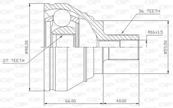 Gelenksatz, Antriebswelle Vorderachse radseitig OPEN PARTS CVJ5536.10 Bild Gelenksatz, Antriebswelle Vorderachse radseitig OPEN PARTS CVJ5536.10