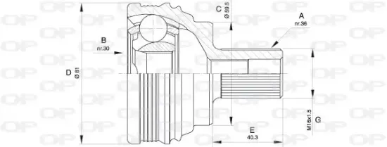 Gelenksatz, Antriebswelle Vorderachse radseitig OPEN PARTS CVJ5538.10 Bild Gelenksatz, Antriebswelle Vorderachse radseitig OPEN PARTS CVJ5538.10
