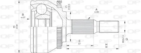 Gelenksatz, Antriebswelle Vorderachse radseitig OPEN PARTS CVJ5573.10 Bild Gelenksatz, Antriebswelle Vorderachse radseitig OPEN PARTS CVJ5573.10
