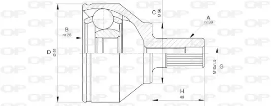 Gelenksatz, Antriebswelle Vorderachse radseitig OPEN PARTS CVJ5623.10 Bild Gelenksatz, Antriebswelle Vorderachse radseitig OPEN PARTS CVJ5623.10