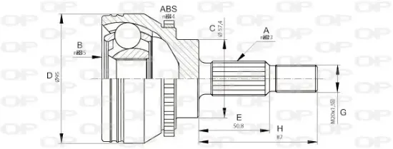 Gelenksatz, Antriebswelle Vorderachse radseitig OPEN PARTS CVJ5671.10 Bild Gelenksatz, Antriebswelle Vorderachse radseitig OPEN PARTS CVJ5671.10