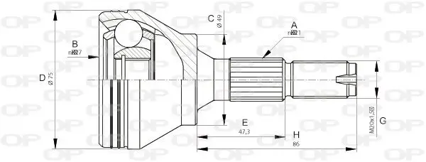 Gelenksatz, Antriebswelle OPEN PARTS CVJ5677.10