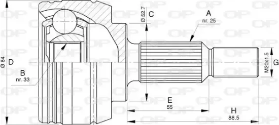 Gelenksatz, Antriebswelle Vorderachse radseitig OPEN PARTS CVJ5794.10 Bild Gelenksatz, Antriebswelle Vorderachse radseitig OPEN PARTS CVJ5794.10