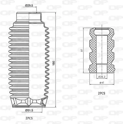 Staubschutzsatz, Stoßdämpfer Vorderachse OPEN PARTS DCK5060.04 Bild Staubschutzsatz, Stoßdämpfer Vorderachse OPEN PARTS DCK5060.04