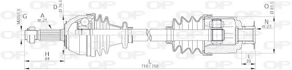 Antriebswelle Vorderachse rechts OPEN PARTS DRS6015.00