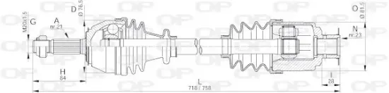 Antriebswelle Vorderachse rechts OPEN PARTS DRS6015.00 Bild Antriebswelle Vorderachse rechts OPEN PARTS DRS6015.00