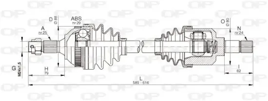 Antriebswelle Vorderachse links OPEN PARTS DRS6330.00 Bild Antriebswelle Vorderachse links OPEN PARTS DRS6330.00