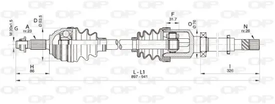 Antriebswelle Vorderachse rechts OPEN PARTS DRS6343.00 Bild Antriebswelle Vorderachse rechts OPEN PARTS DRS6343.00