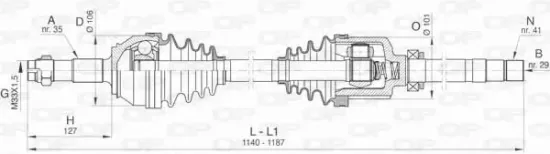 Antriebswelle Vorderachse rechts OPEN PARTS DRS6425.00 Bild Antriebswelle Vorderachse rechts OPEN PARTS DRS6425.00