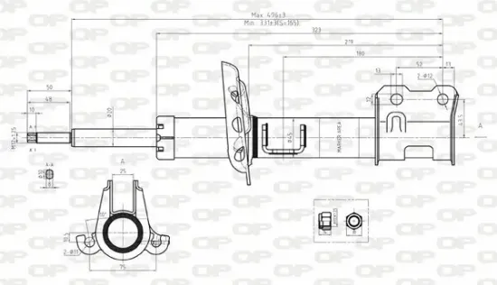 Stoßdämpfer Vorderachse rechts OPEN PARTS SAB8054.31 Bild Stoßdämpfer Vorderachse rechts OPEN PARTS SAB8054.31