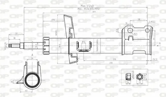 Stoßdämpfer Vorderachse rechts OPEN PARTS SAB8113.31 Bild Stoßdämpfer Vorderachse rechts OPEN PARTS SAB8113.31