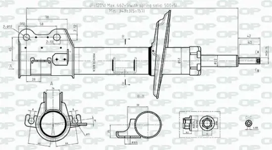 Stoßdämpfer Vorderachse rechts OPEN PARTS SAB8373.31 Bild Stoßdämpfer Vorderachse rechts OPEN PARTS SAB8373.31