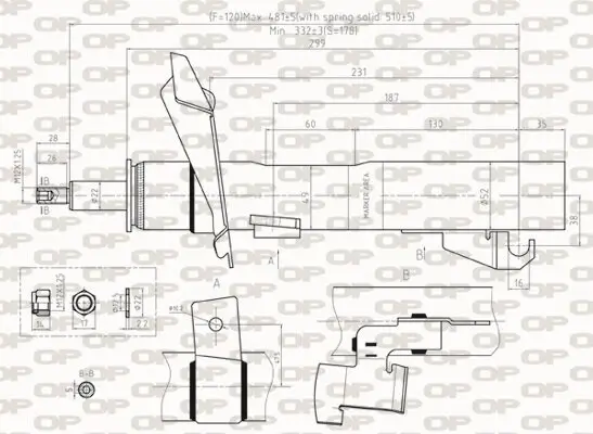 Stoßdämpfer Vorderachse rechts OPEN PARTS SAB8489.31 Bild Stoßdämpfer Vorderachse rechts OPEN PARTS SAB8489.31