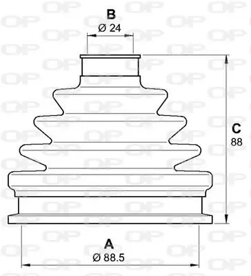 Faltenbalgsatz, Antriebswelle radseitig OPEN PARTS SJK7135.00 Bild Faltenbalgsatz, Antriebswelle radseitig OPEN PARTS SJK7135.00